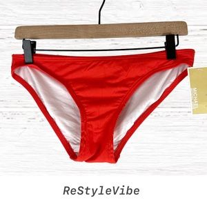 MICHAEL KORS Women’s Size S Swim Bikini Bottoms Red NWT NEW Swimsuit